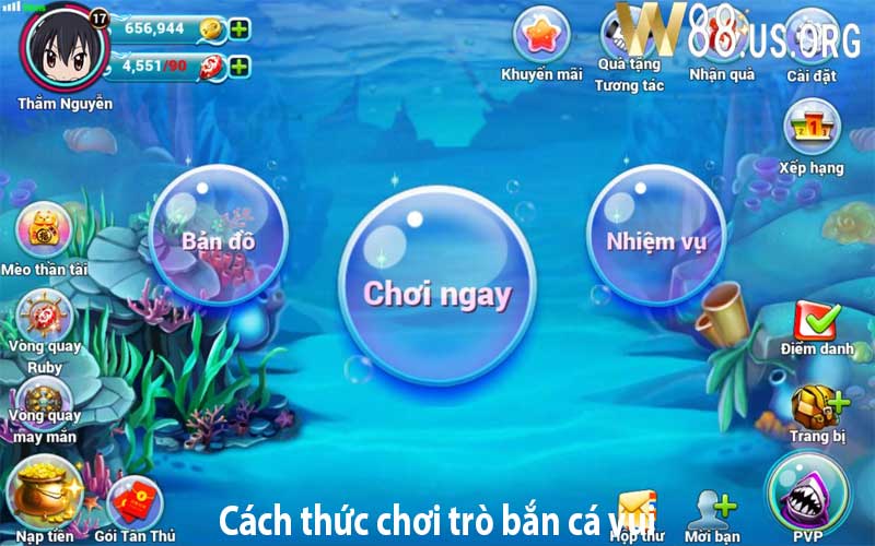 Cách thức chơi trò bắn cá vui